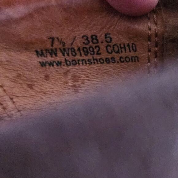 Born Concept Brown Slip on Ankle Bootie Chunky Block Heel Size 7.5 - Picture 6 of 8